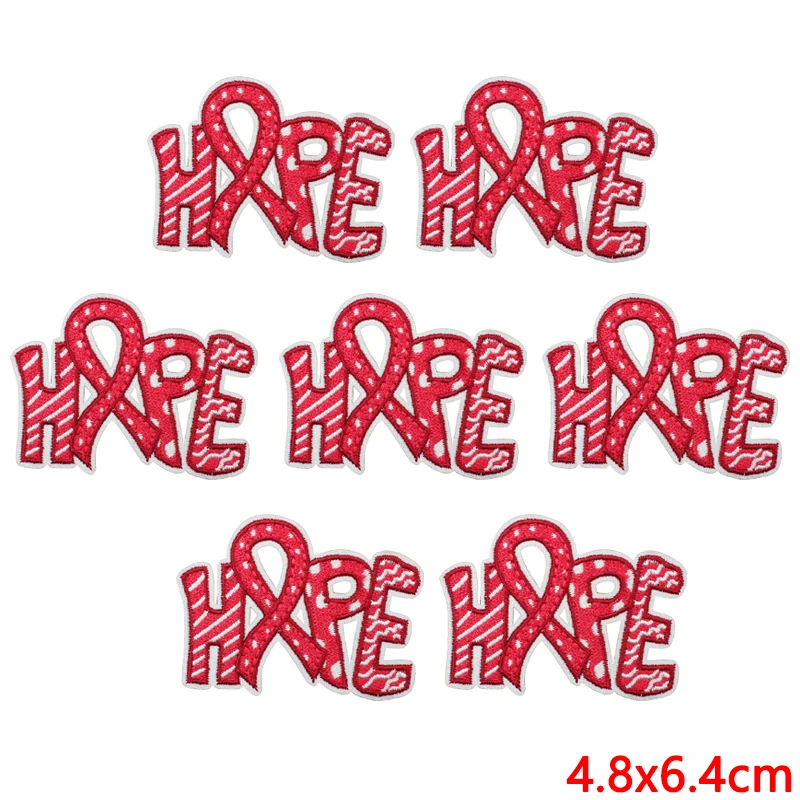 10 unids/lote, venta al por mayor, apliques de bufanda de esperanza, parches para planchar para pegatinas de ropa, parches bordados de dibujos animados en ropa, insignias DIY - imagen 3