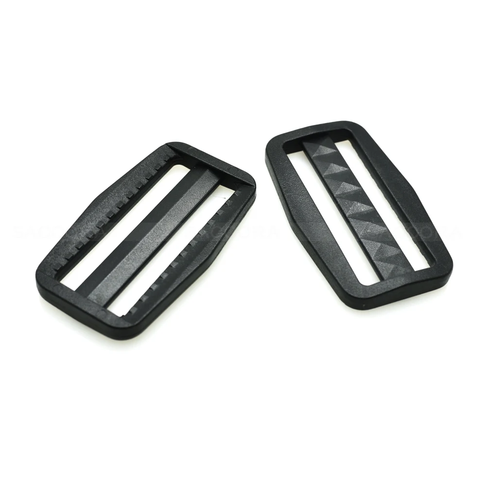 Hebilla ajustable para correas de mochila, deslizador trideslizante de plástico de 2 pulgadas, accesorios de costura, color negro - imagen 4