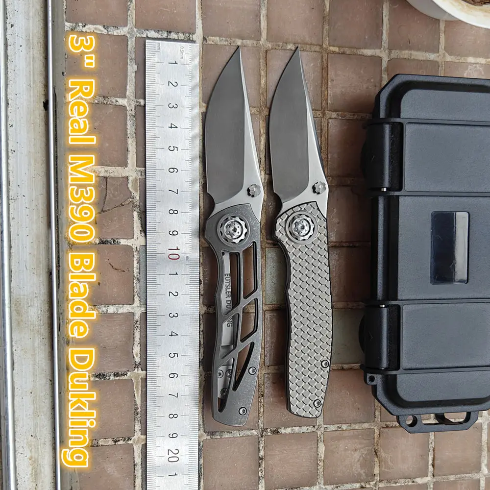 Cuchillo EDC M390 lavado piedra perla con mango de titanio - imagen 5
