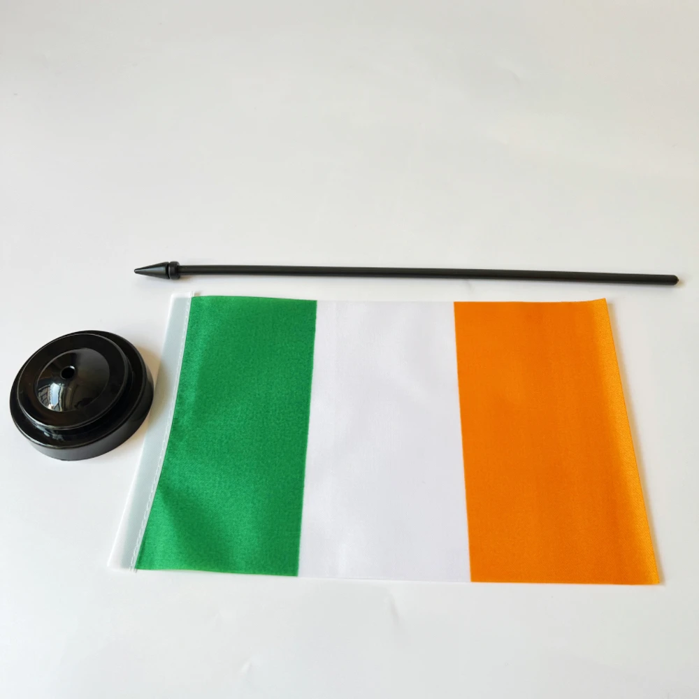 14x21cm escritorio de oficina bandera de Irlanda verde blanco naranja IRE IR irlandés bandera nacional del país BannerSaint Patrick - imagen 4