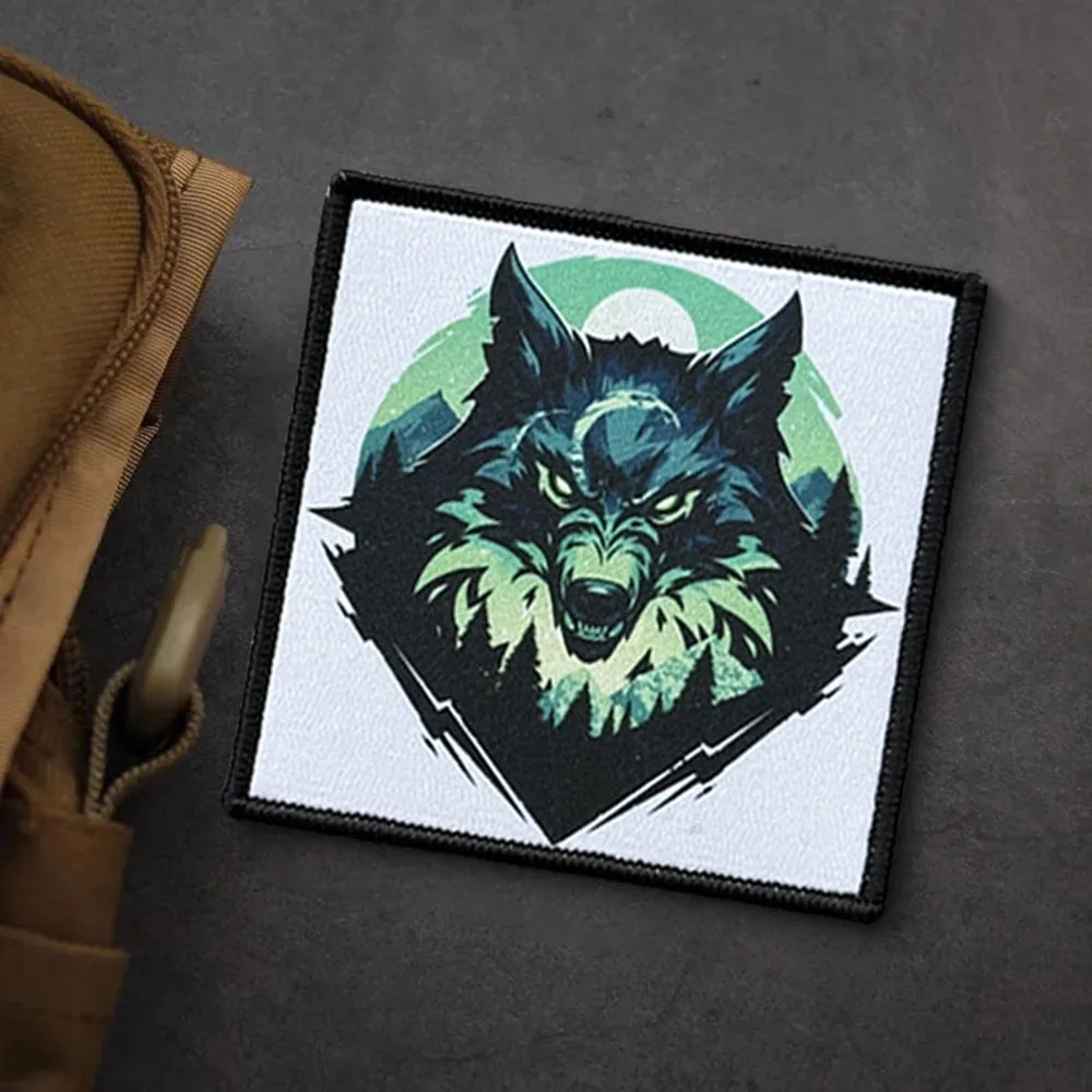 Parche táctico del lobo de la bosque, insignia de moral con gancho y bucle, pegatina para brazalete militar para ropa, mochila, chaleco, equipo para exteriores - imagen 5