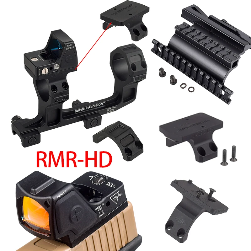 RMR-HD MI-AKSM MI AK Montaje de alcance lateral para 11/20mm Picatinny Rail Vista óptica RMR-HD Red Green Dot Vista GEISSELE AR15 AK Montaje de alcance Vista óptica Montaje RMR Anillos de disparo deslizados Riflescope