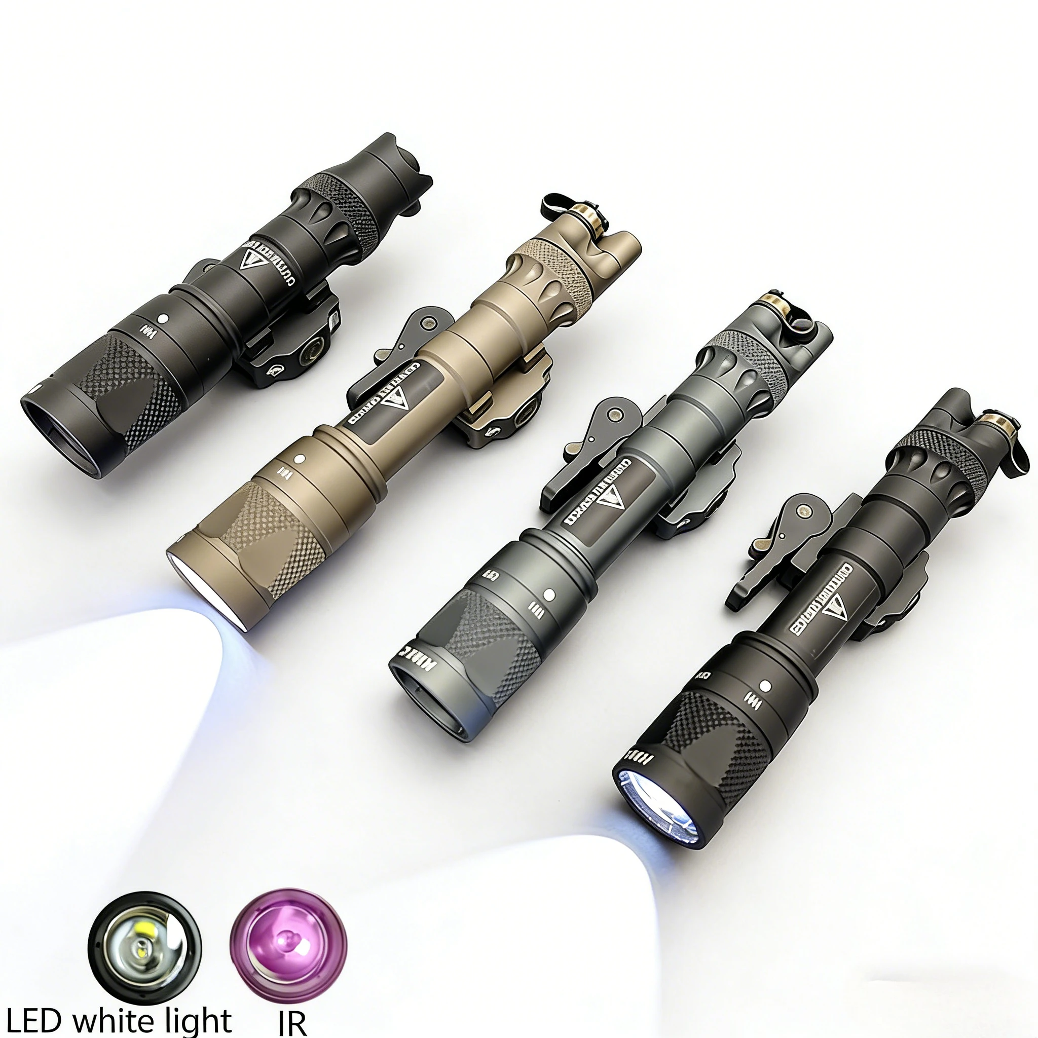 Linterna Táctica LED con IR y luz blanca, montaje QD rápido - imagen 2