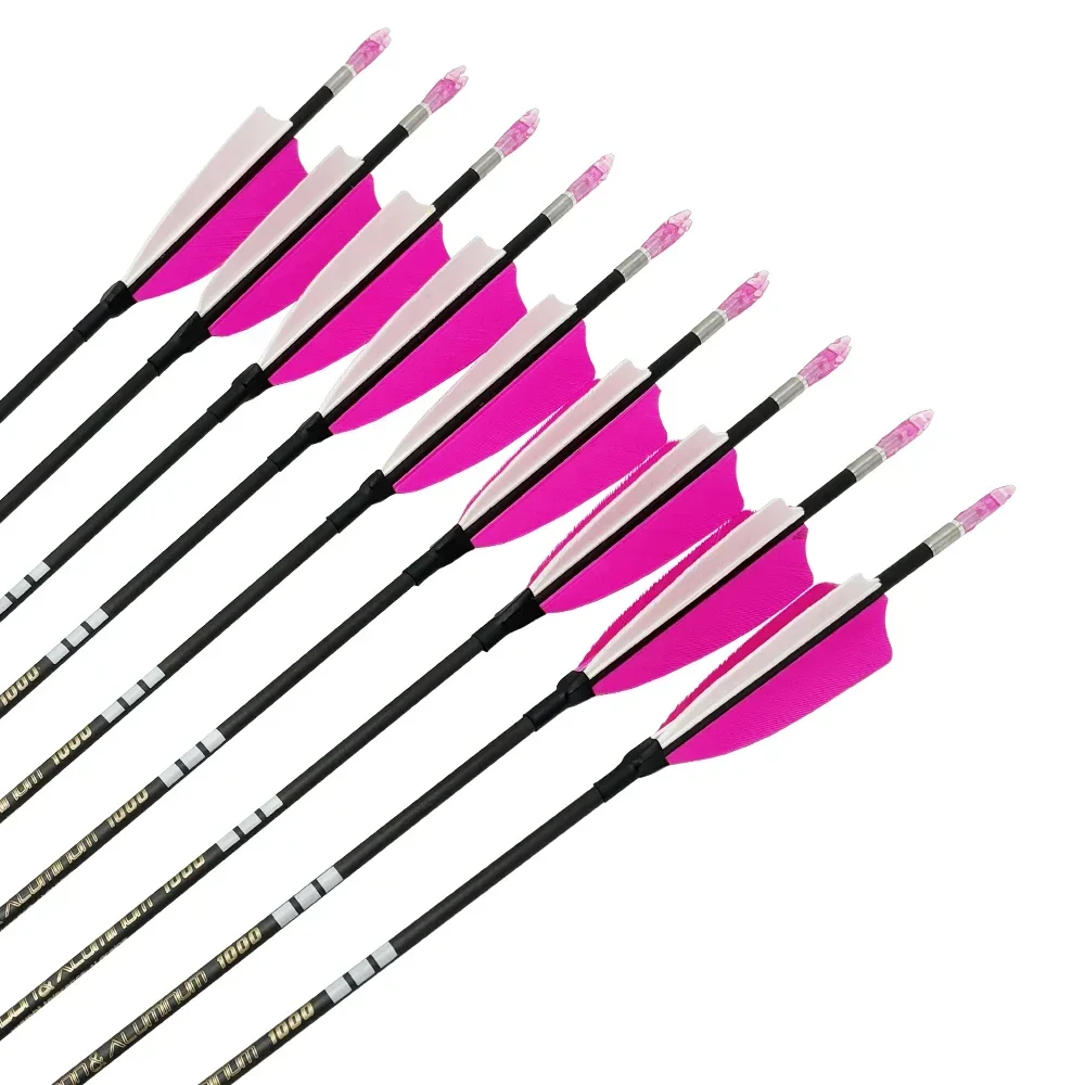 Flechas de aluminio de carbono X10, 30/32 pulgadas, con plumas de pavo reales, columna vertebral, 350-1000 ID, 3,2mm +/-0.001 - imagen 4
