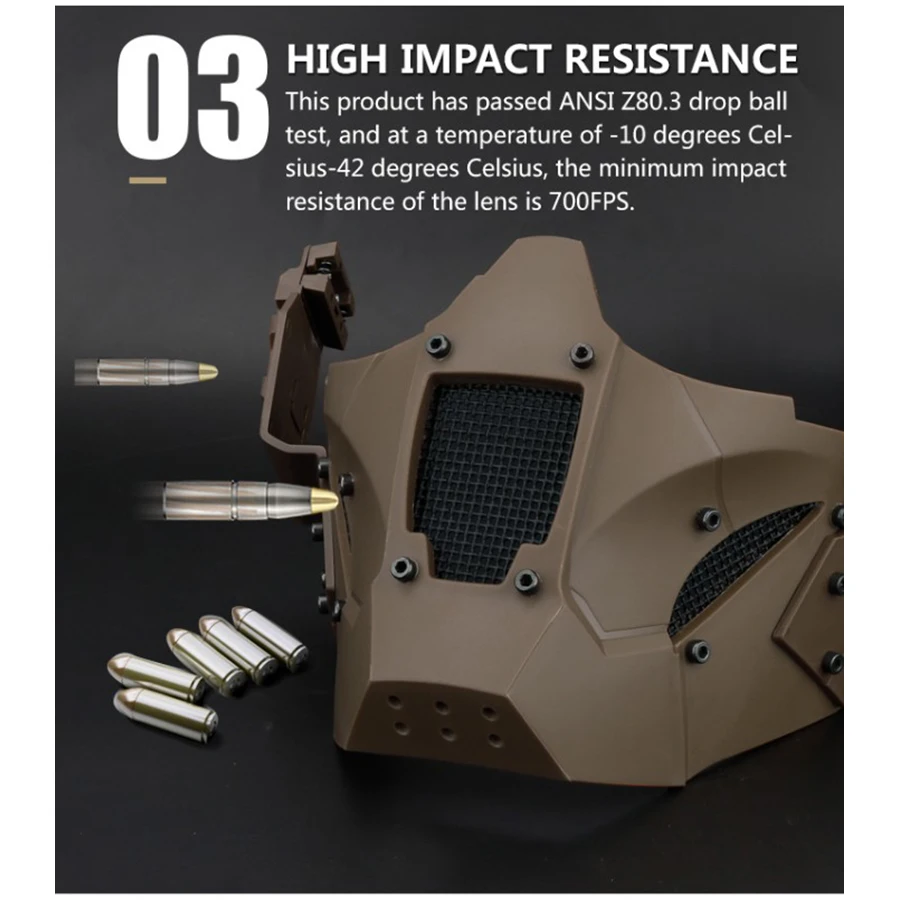 Máscara protectora (media cara) Módulo Máscara de protección táctica para caza al aire libre - imagen 5