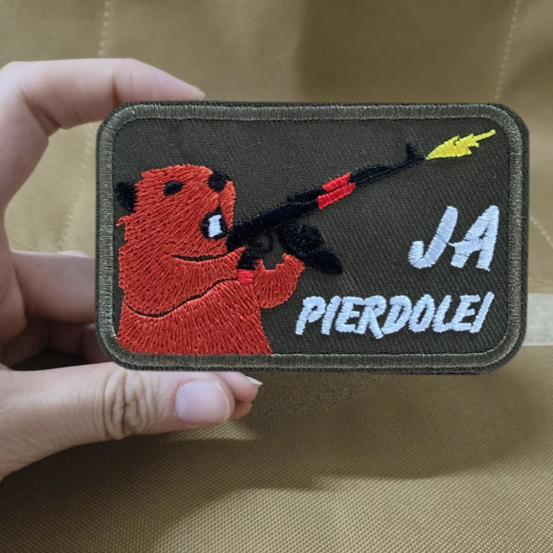 Parche bordado de oso de batalla, insignia de moral táctica con gancho y bucle, mochila, sombreros, pegatina decorativa, parches para brazalete para ropa - imagen 4