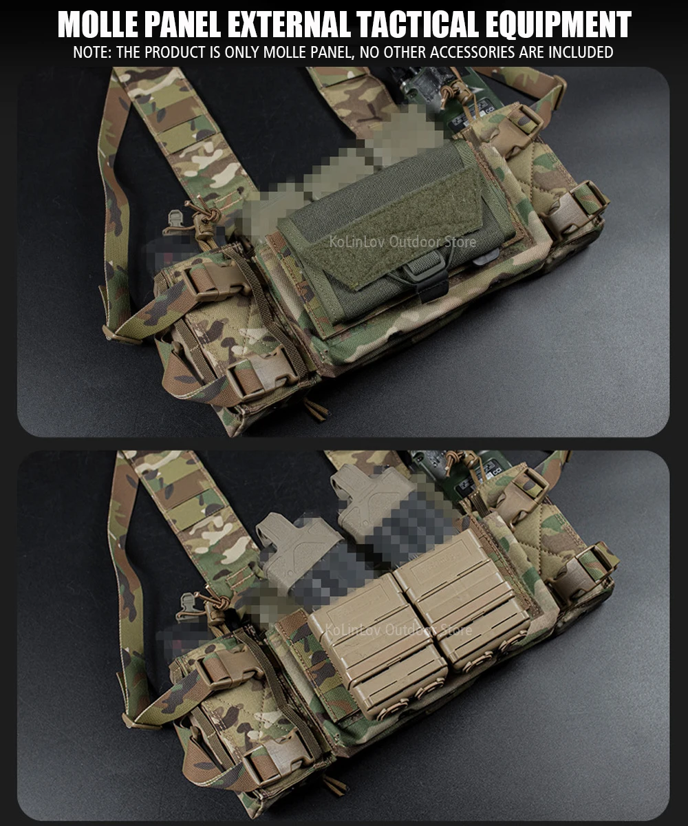 Accesorios de chaleco táctico ligero MK4, aparejo de pecho, Micro lucha MOLLE, solapa completa para equipo extensible para chalecos de caza - imagen 5