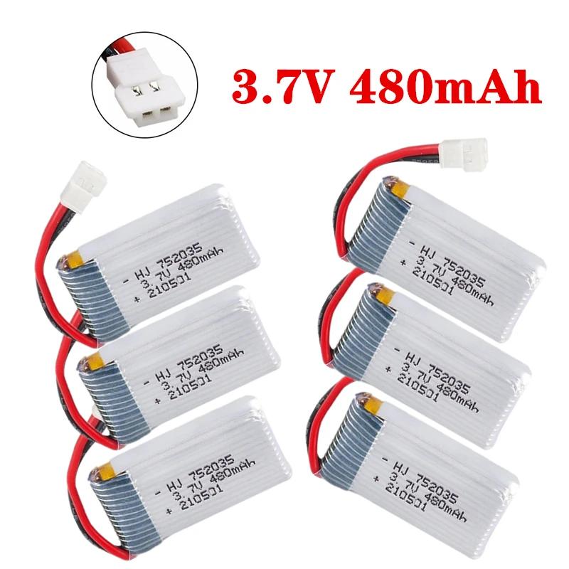 Batería H31 752035 Batería Lipo recargable de 3,7 V y 480mAh para H107 H31 KY101 E33C E33 recambios de drones RC batería de 3,7 V