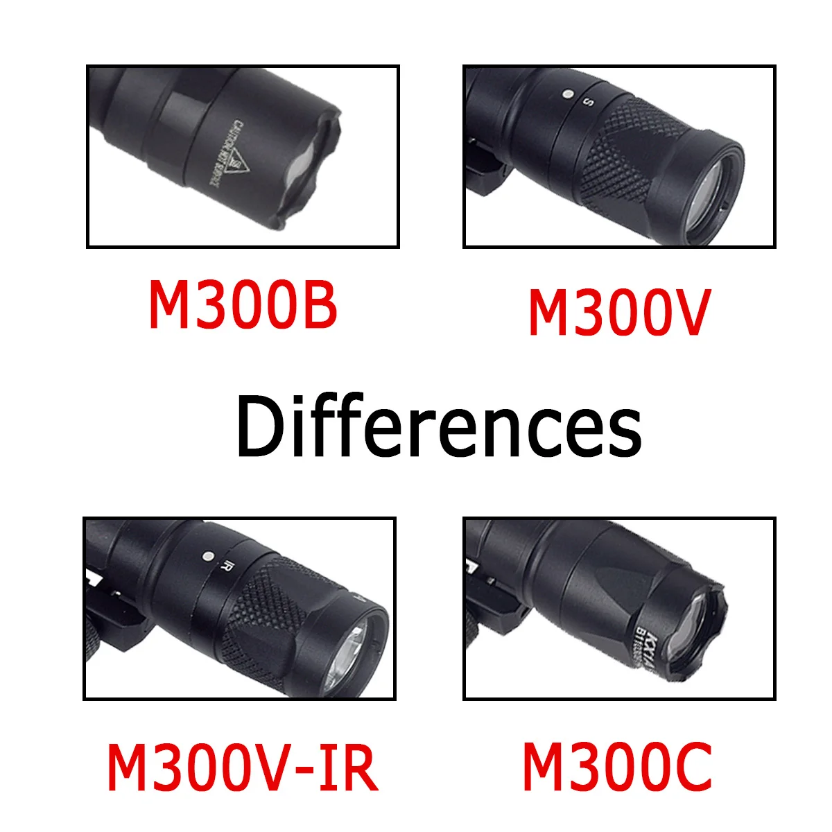 Táctico SureFire Airsoft M300 M300B M300C M300V IR constante y estroboscópico SF Scout luz AR15 Rifle arma linterna LED lámpara LED - imagen 3