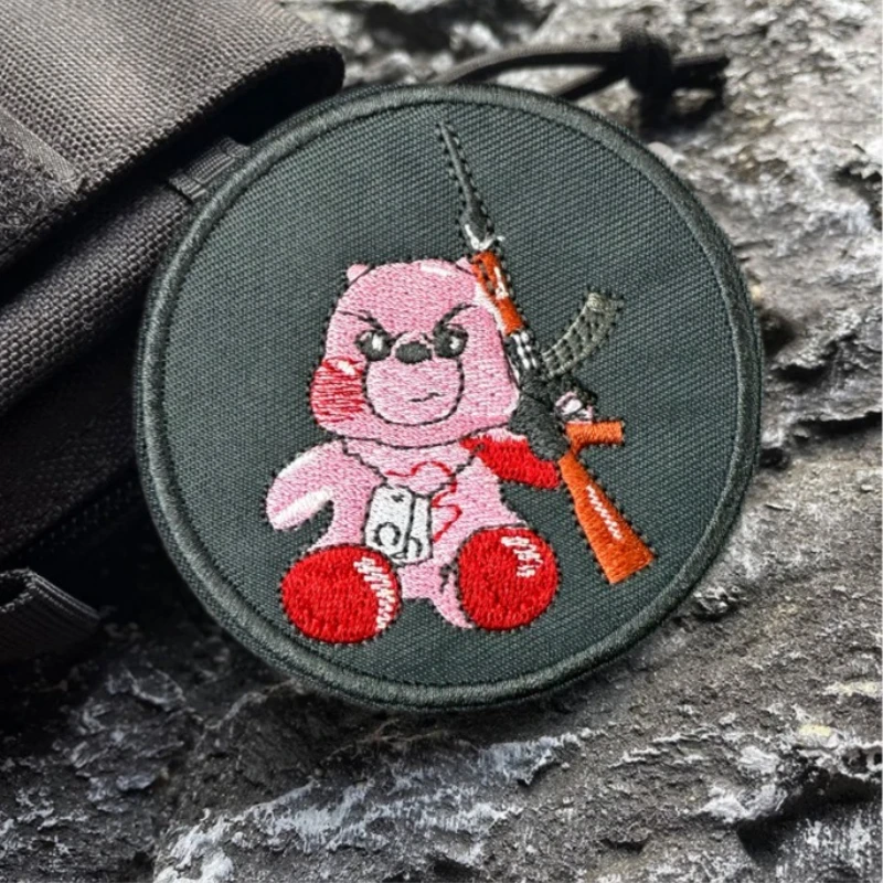 Parche táctico "Evil Bear", insignia de moral bordada, brazalete militar con gancho y bucle, mochila decorativa - imagen 5