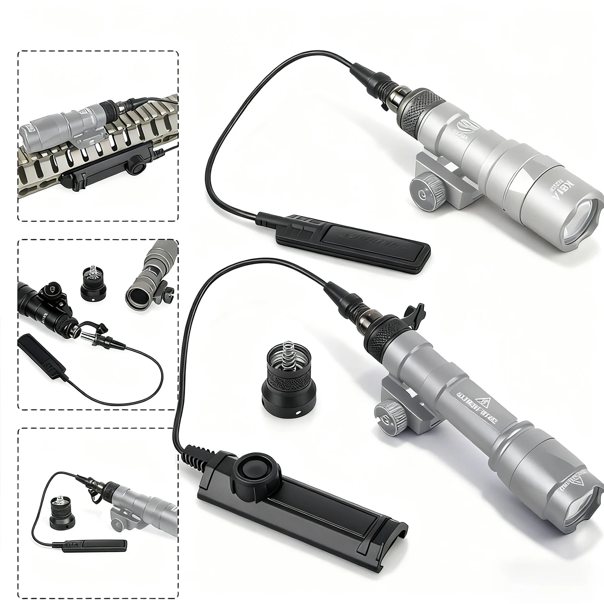 Surefire M300 M600 linterna interruptor de presión remota adaptador táctico M600B V2 luz de explorador Control Dual botón de interruptor constante - imagen 3