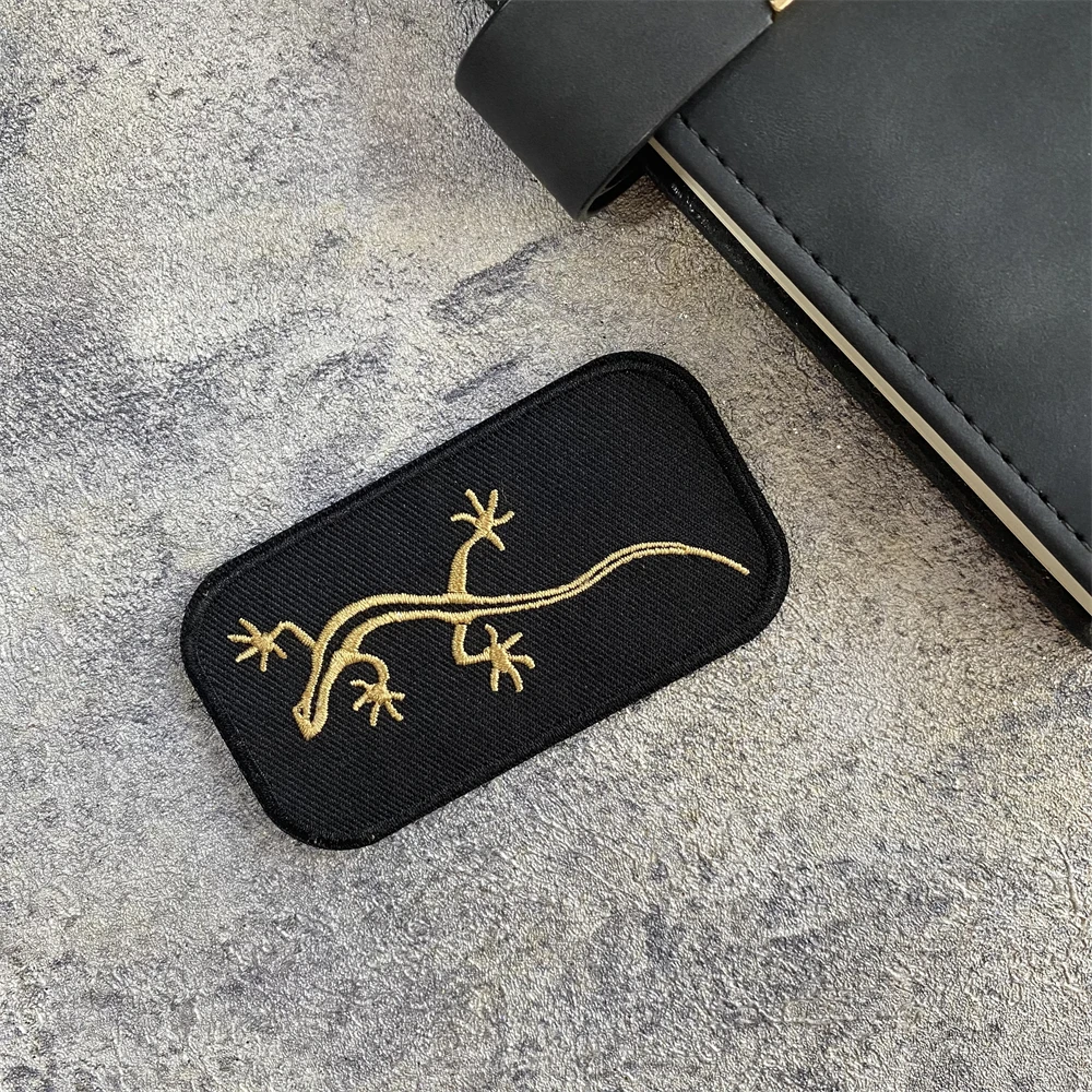 Parches bordados de moral táctica de lagarto para ropa, insignias militares, Animal, lagarto, gancho y bucle, mochila, sombrero, pegatina - imagen 3