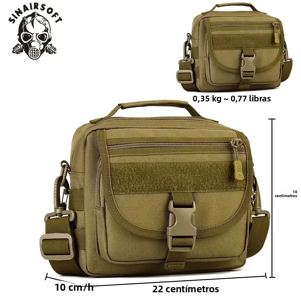 SINAIRSOFT, ventilador militar táctico al aire libre, bandolera de hombro de camuflaje de nailon duradero, bolso de viaje informal Unisex, bolso adjunto - imagen 2