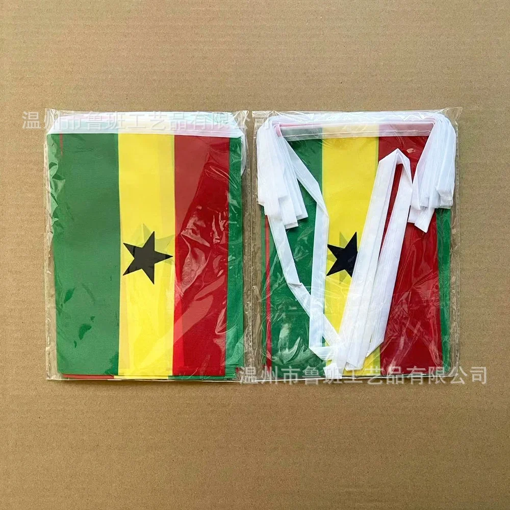 Banderines SKY Banderines de Ghana, 14x21cm, 20 unids/lote, banderas de cuerda de Ghana, banderín para decoración de fiesta y Festival - imagen 4