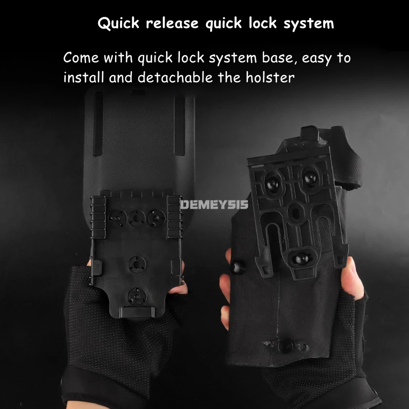 Funda de pistola táctica izquierda/derecha para G17 Gen4 G19 con luces X300, funda de caza de liberación rápida con plataforma de pierna caída - imagen 4