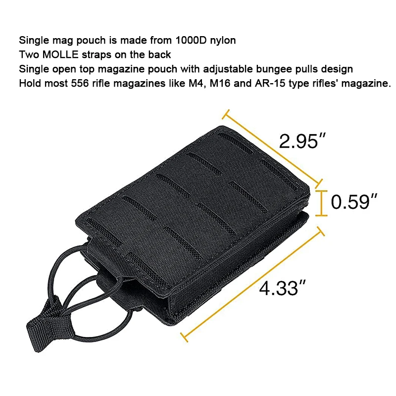 Bolsa para revistas de Rifle, bolsa táctica de 556mm, M4, M14, M16, AR-15, 5,56mm - imagen 2