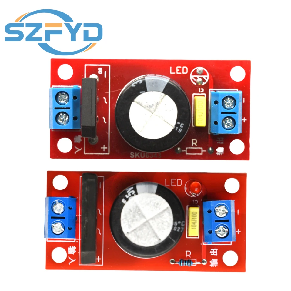 Placa de alimentación de filtro rectificador, rectificador 3A/8A con indicador LED, transformador de aC a dC, placa de alimentación individual de aC a dC