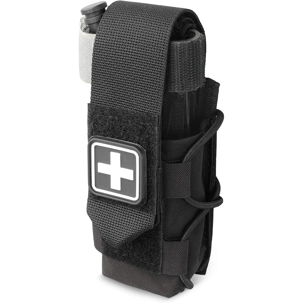 Soporte de torniquete MOLLE, soporte IFAK TQ, funda médica táctica, botiquín de primeros auxilios, parche cruzado/cable de pengué con torniquete - imagen 3