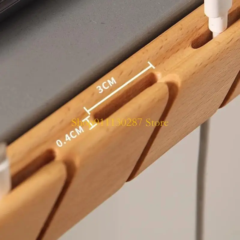 J1HC-organizadores adhesivos madera para cables escritorio, Clips para cables con ranuras múltiples para escritorio,
