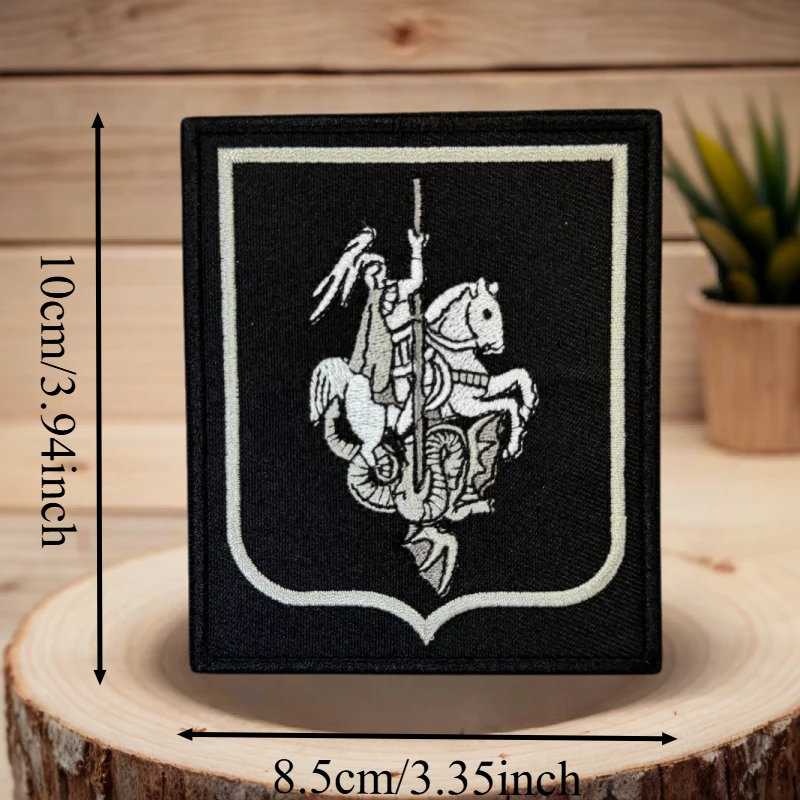 Parche bordado de Caballero de San Jorge, chaleco táctico, parches de gancho y bucle para ropa, insignia de moral militar, pegatina para mochila, brazalete - imagen 3