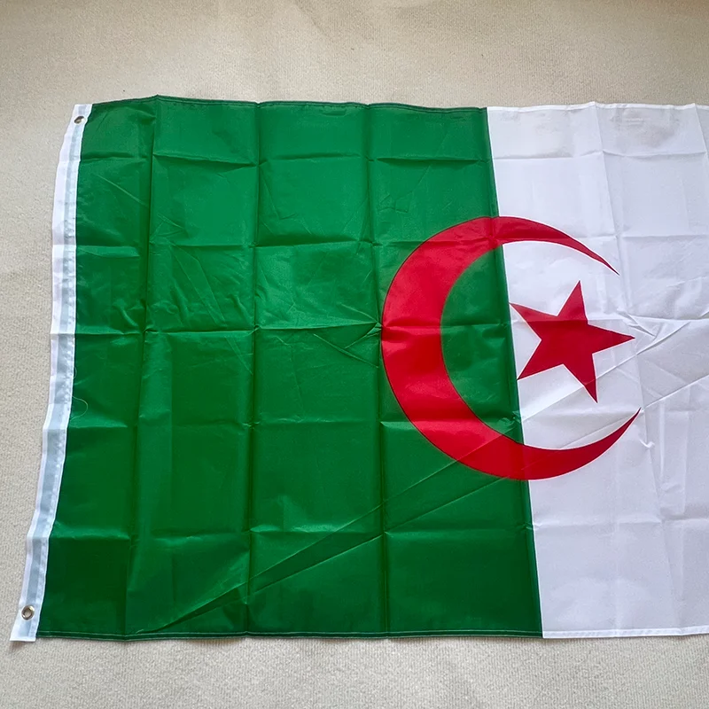 Bandera de Argelia colgante de alta calidad, 90x150cm, 100% poliéster, decoración - imagen 2