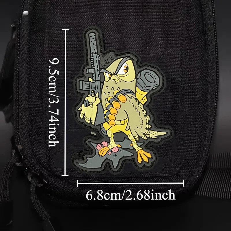 Parche de guerrero de búho, insignia de moral táctica militar, gancho de PVC y bucle, mochila, ropa, accesorio decorativo, pegatina, brazalete - imagen 4