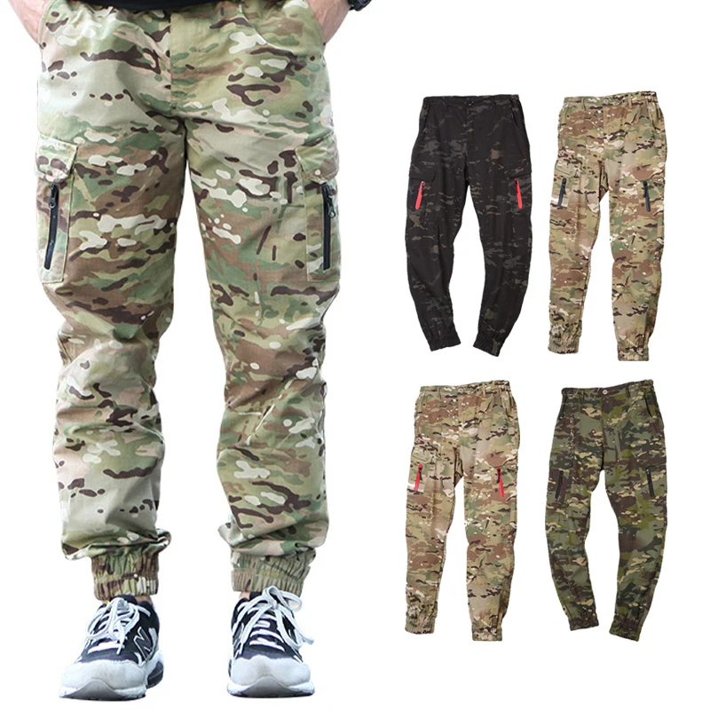 Emersongear, pantalones tácticos a la moda para hombre, pantalones con bandas en el tobillo, pantalones de camuflaje para correr, pantalones de senderismo al aire libre para acampar, cremallera negra EMS9340 - imagen 2