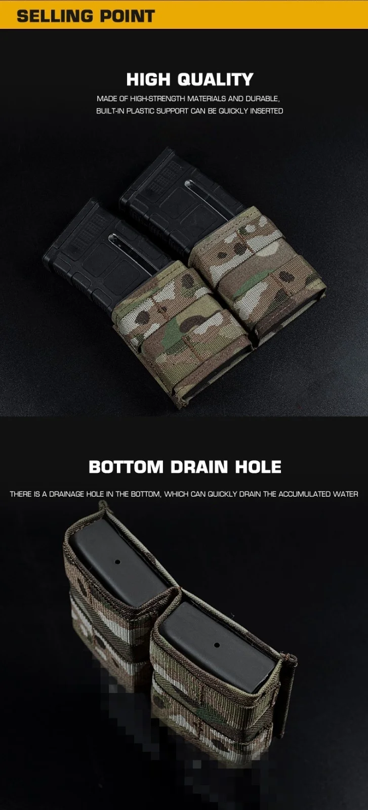 Detalle del soporte para revistas de rifle