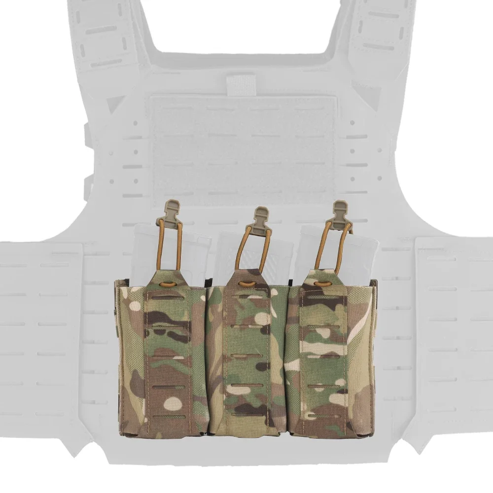Bolsa elástica triple MOLLE 5,56/7,62 M4, ligera, bolsa triple elástica, material duradero, tácticas perfectas multicolores