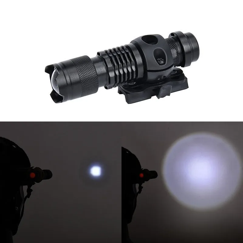 Wadsn casco táctico con luz estroboscópica, zoom telescópico, adaptador de abrazadera para linterna, arma de caza Airsoft, luz de explorador - imagen 3