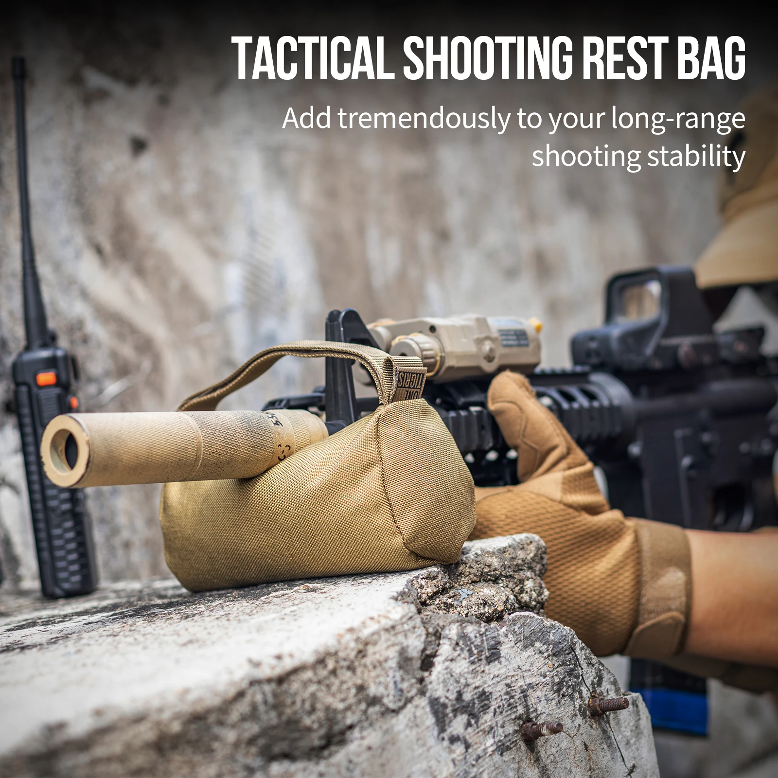 ONETIGRIS Bolsa de descanso para tiro, bolsas de descanso para banco de tiro preenchufadas, bolsas de soporte para pistola delantera y trasera, bolsas de arena con soporte para rango - imagen 3