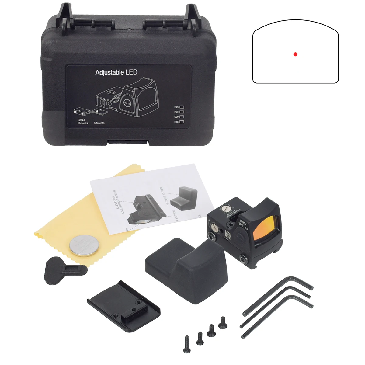 Mini mira telescópica con riel de 20mm, RM CC HD SR M1 M2 VISM PRO, mira óptica réflex de punto rojo, mira telescópica Airsoft para Rifle AR15 - imagen 2