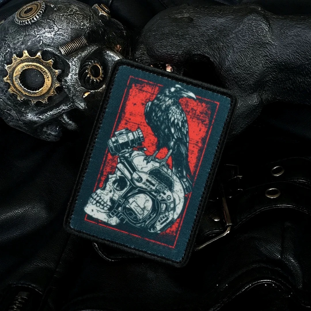 ФСБ Insignia de moral de calavera y cuervo de la muerte retro Emblema de las fuerzas especiales Impresión Parches de bucle de gancho para ropa Mochila táctica Pegatina - imagen 4