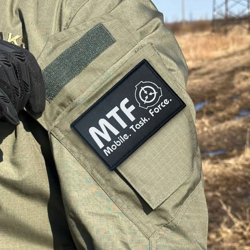 Parche táctico SCP Foundation MFT, parches de gancho y bucle, insignia de moral militar, brazalete del ejército, pegatinas para mochila