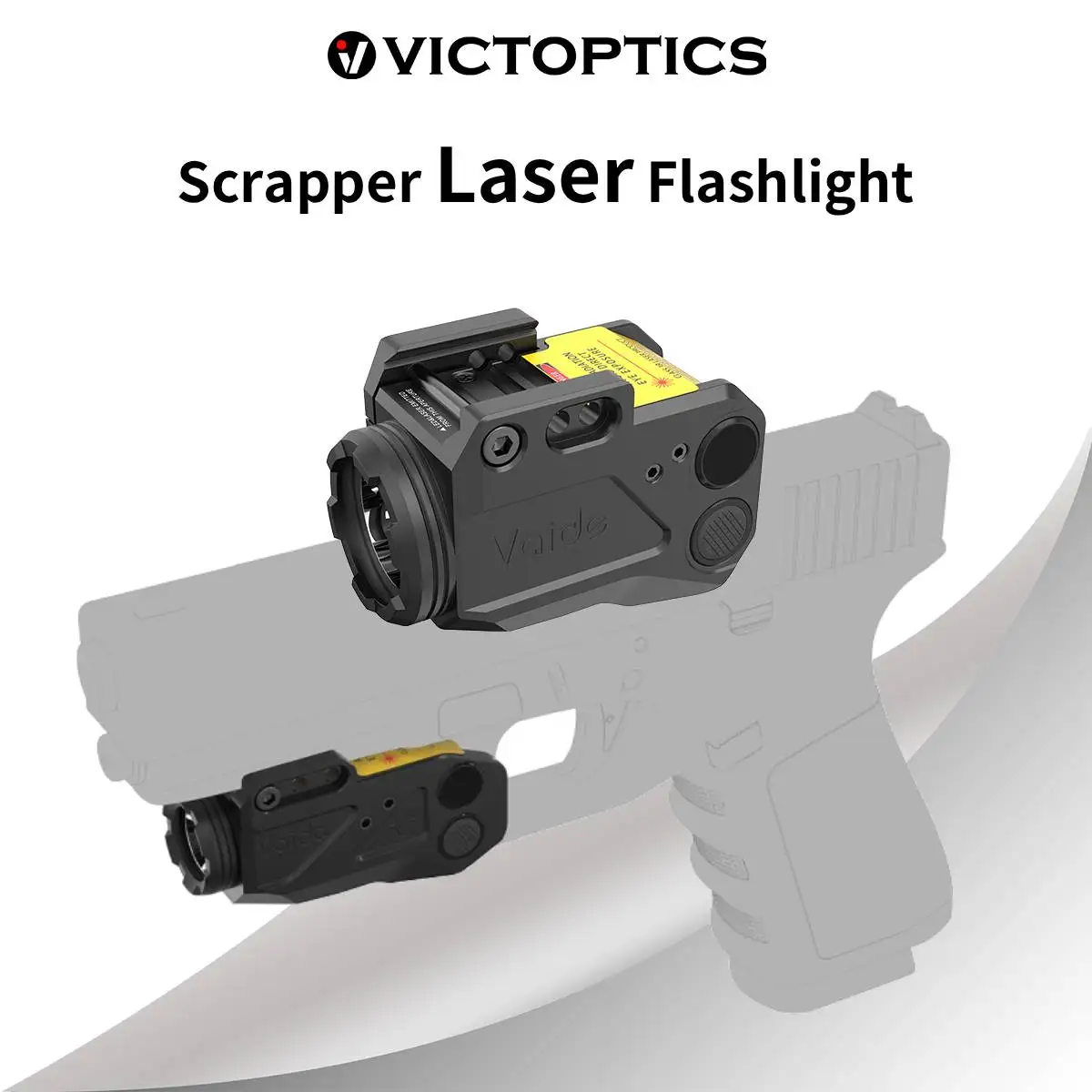 Victoptics Linterna Táctica LED con Láser Rojo o Verde, Combo Mini Potente 500 Lúmenes, 3 Niveles de Brillo para Patrulla y Caza