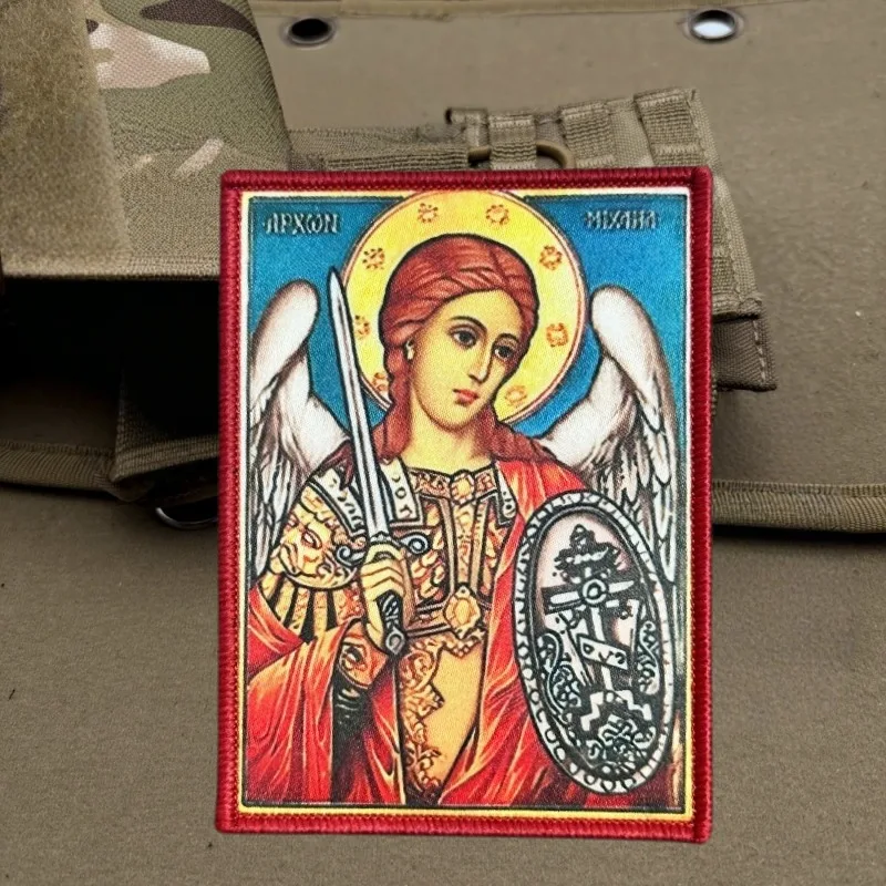 Parche estampado del Arcángel Michael, chaleco táctico, gancho y bucle, sombrero, insignia de moral, mochila, pegatinas decorativas, parches para brazalete para ropa - imagen 5