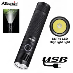 Linterna táctica LED 20W USB recargable – Caza, outdoor y camping