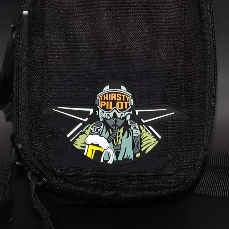 Parche "Thirsty Pilot Air Force", insignia de moral táctica, gancho y bucle de PVC, mochila, decoración de ropa, accesorio, pegatina, brazalete
