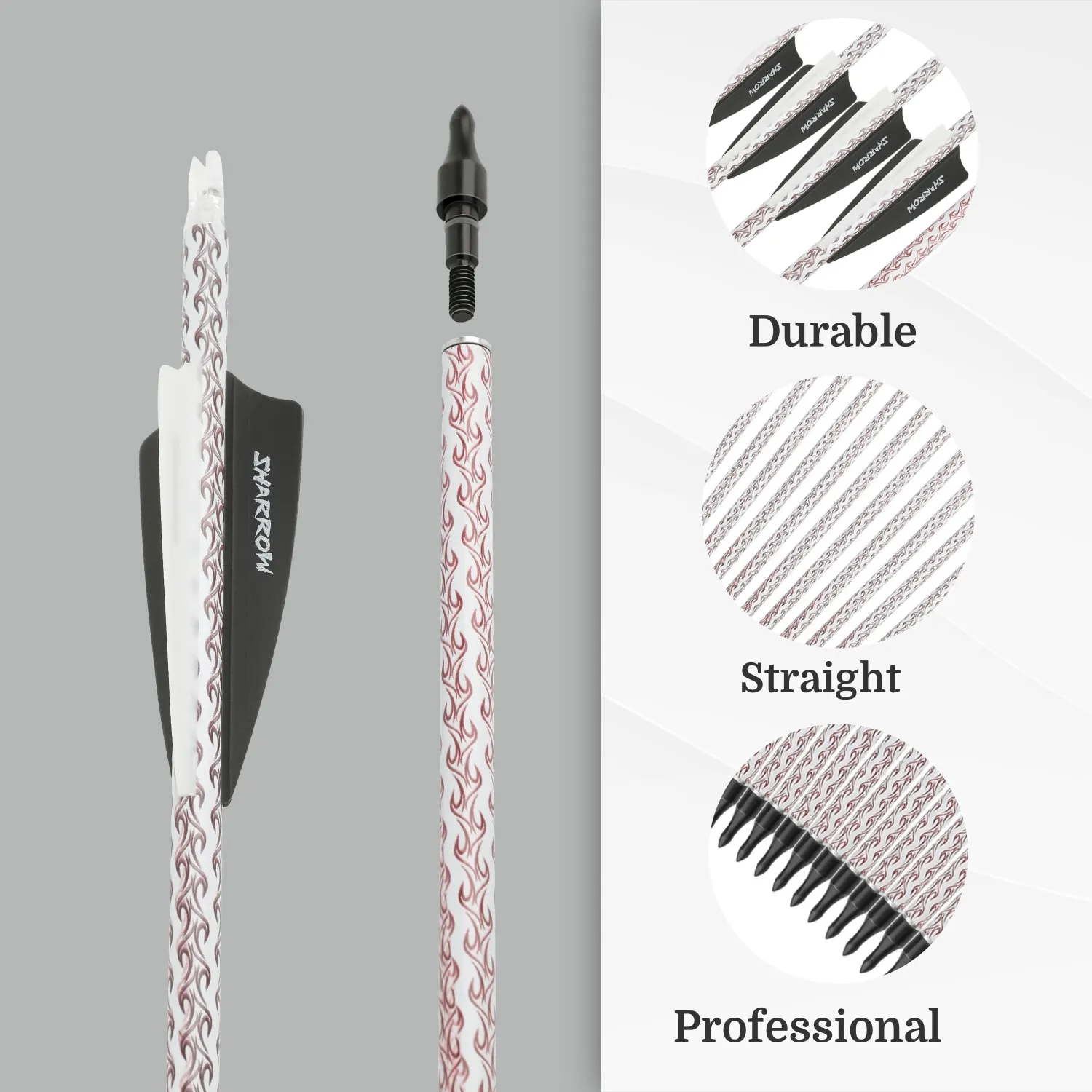 12 Uds tiro con arco flechas de carbono mezcladas Spine500 100 puntas de flecha de hilo de grano para arco recurvo caza tiro práctica objetivo accesorio - imagen 3