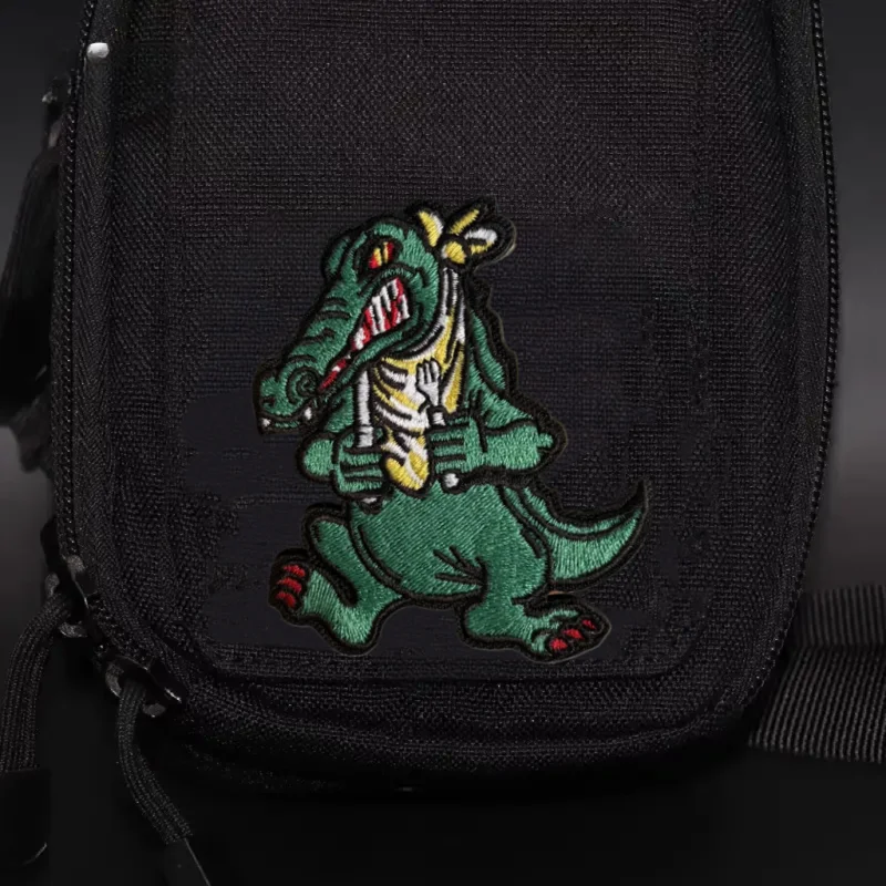 Parche de cocodrilo Ungry, insignia de moral militar táctica, gancho bordado y bucle, mochila, ropa, pegatina decorativa, brazalete