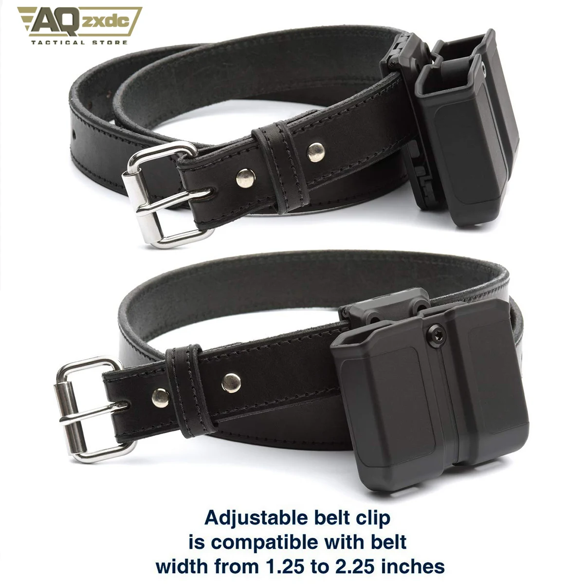 AQzxdc Bolsa universal doble para revistas, OWB 9 mm.40 Soporte magnético de doble pila Funda para mordazas de pistola de retención ajustable de doble pila - imagen 2