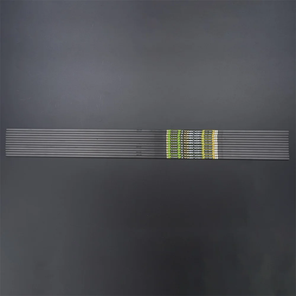 12 Uds ID 6,2mm 100% eje de flecha de carbono puro columna vertebral 300-600 rectitud 0,001 para arco tiro con arco - imagen 4