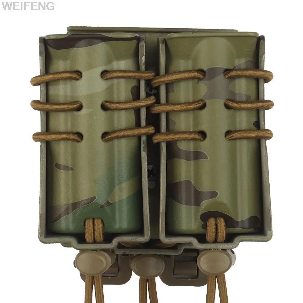 Estuche doble de 9mm/5,56mm para Rifle Molle M4 AR15 M6 AK Mag, funda para pistola táctica, soporte de liberación rápida - imagen 2
