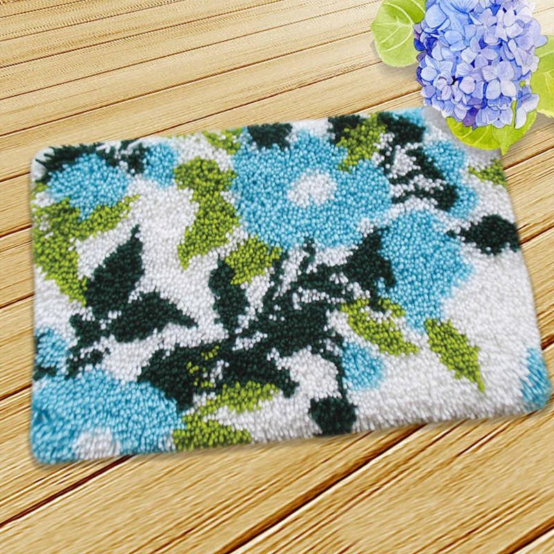 Smyrna Kit de gancho de pestillo de flores, tapetes, cojín, alfombra, manualidades DIY, bordado de cojín de flores, paquetes de botones de costura - imagen 4