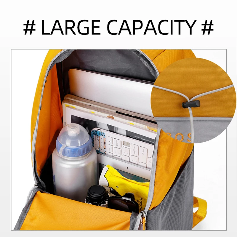 Mochila de escalada para deportes al aire libre, viaje, senderismo, ciclismo, bolsa de almacenamiento grande con cordón, mochila para libros para ordenador portátil para estudiantes para la escuela - imagen 4