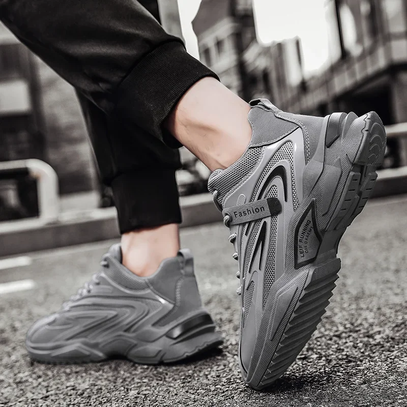 Zapatos deportivos informales para hombre, zapatillas gruesas transpirables a la moda para adolescentes, zapatillas para correr Ins de malla, talla 39-44, invierno 2024 - imagen 4