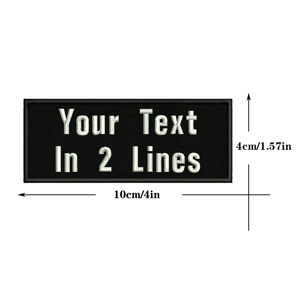 Parche de texto con nombre personalizado, insignia de rayas, planchado o parches, bordado de 2 líneas, 10x4cm - imagen 2