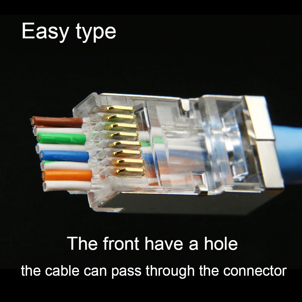 Conector RJ45 Cat6a blindado 8P8C STP FTP/SFTP para red modular - imagen 2