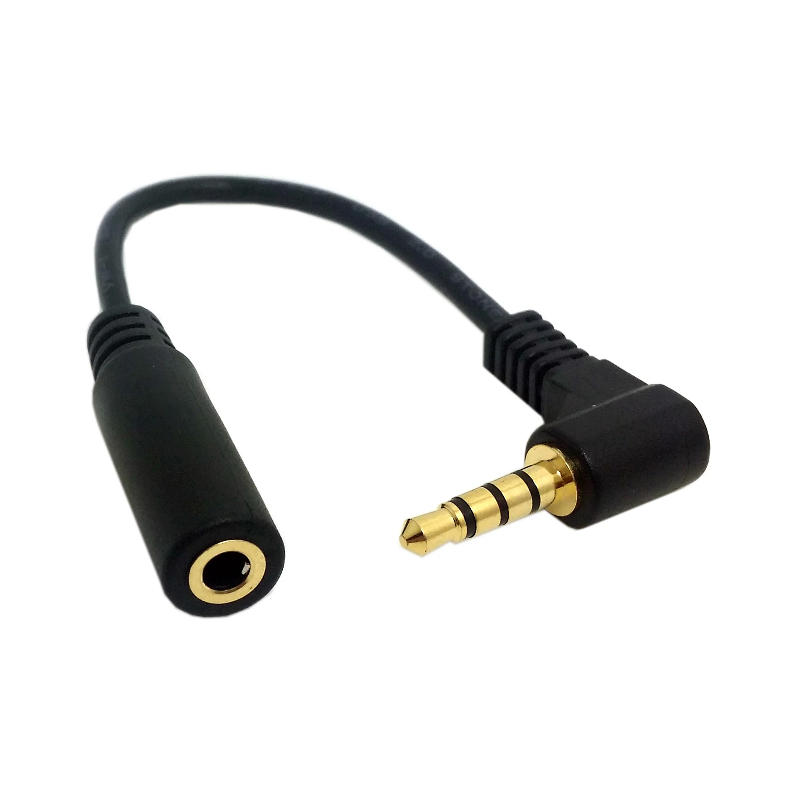 CY-Cable extensor de Audio macho a hembra, conector de 3,5mm, 4 polos, estéreo, 10cm, negro - imagen 2