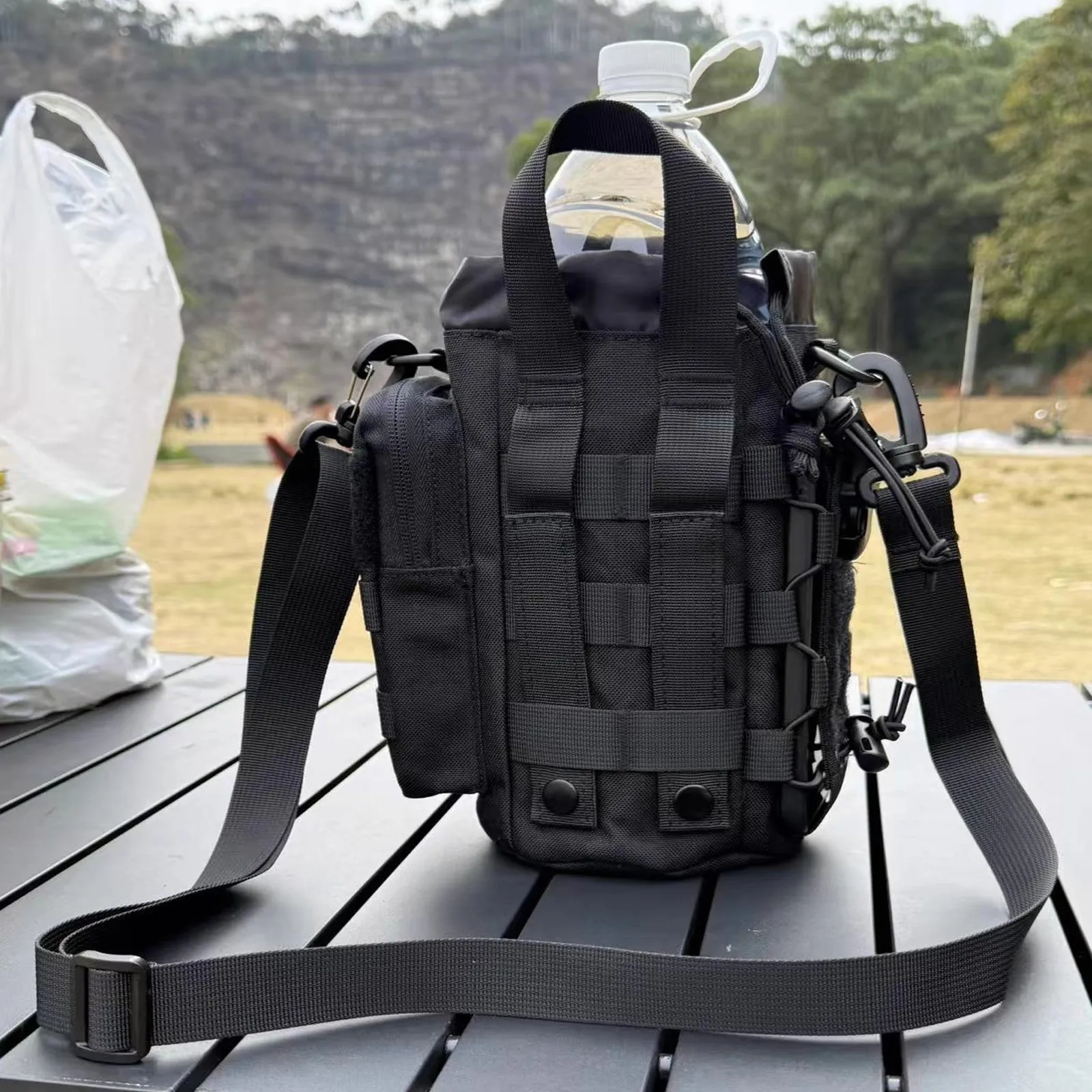 Soporte para botella de agua portátil multifuncional, bolsa para teléfono de gran capacidad, bolsa táctica para botella de agua, riñonera deportiva para exteriores - imagen 3